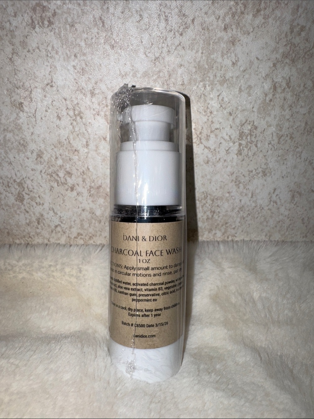 Dani & Dior Charcoal Face Wash - White Pump Bottle